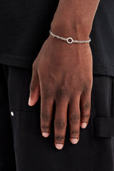 Iced Circle Outline Rolo Bracelet - 10mm