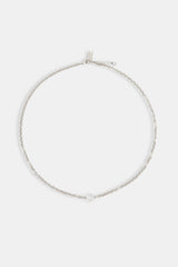 Iced Circle Outline Pendant Necklace - 10mm