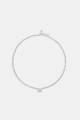 Iced Pave Rectangular Pendant Necklace - 10mm