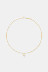 Iced Drop Cross Cuban Chain - 5mm - Gold
