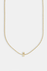 Micro Polished Double Ring Pendant Necklace - 12mm - Gold