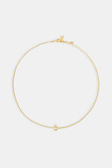Micro Polished Double Ring Pendant Necklace - 12mm - Gold