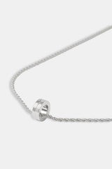 Micro Polished Double Ring Pendant Necklace - 12mm