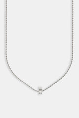 Micro Polished Double Ring Pendant Necklace - 12mm