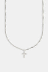 Polished Drop Cross Cuban Chain - 3mm