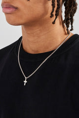 Polished Drop Cross Cuban Chain - 3mm
