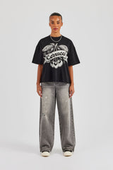 Cernucci Cherry Oversized T-Shirt - Black