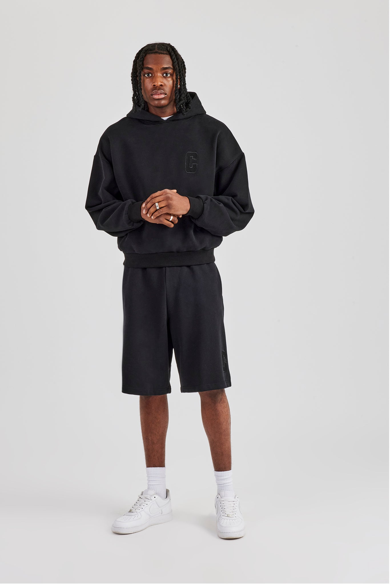 Embroidered C Jort - Black