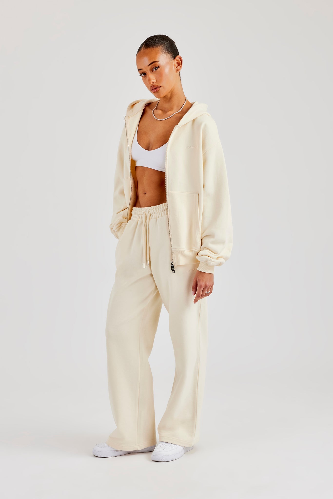 Zip Through Hooded Tracksuit - Butter Yellow