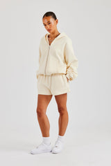 Zip Through Hoodie & Short - Butter Yellow
