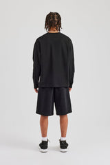 Cernucci Long Sleeve Regular T-Shirt & Washed Jersey Jort - Black