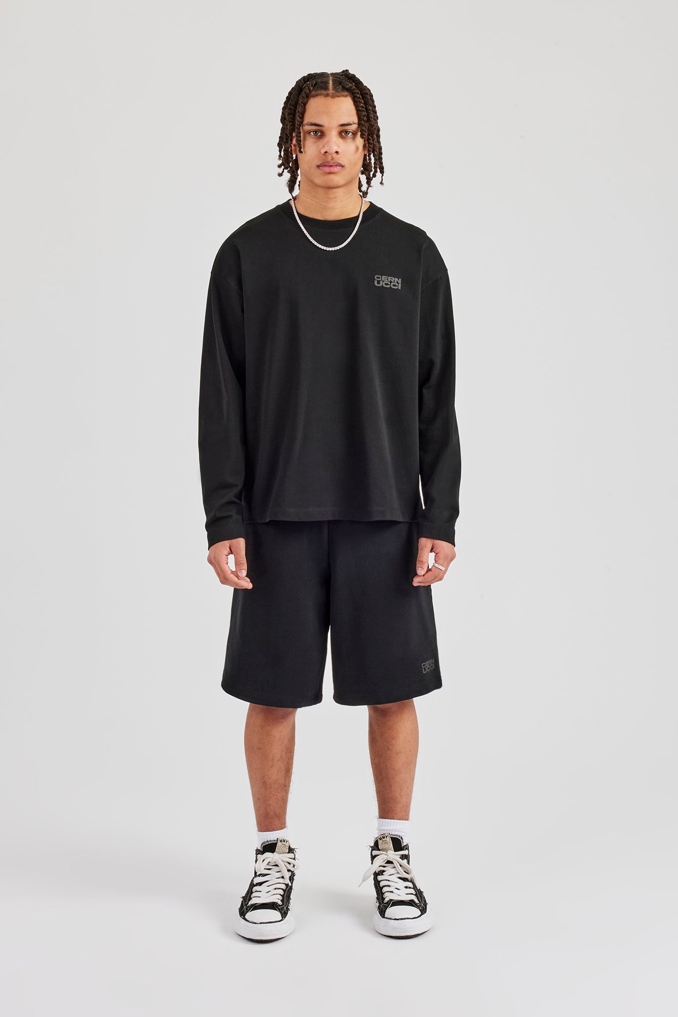 Washed Jersey Jort - Black