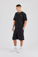 Washed Cernucci Print T-Shirt - Black
