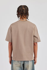 Washed Cernucci Print T-Shirt - Taupe