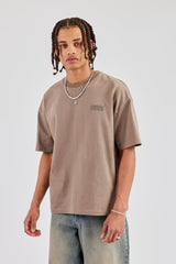 Washed Cernucci Print T-Shirt - Taupe