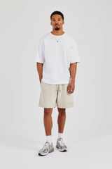 Washed Relaxed Embroidered short - Washed Stone