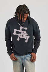 Washed Layered Long Sleeve T-Shirt - Black