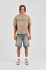 Cernucci Print Boxy T-Shirt - Taupe