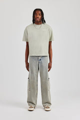 Cracked Back Print Boxy T-Shirt - Green