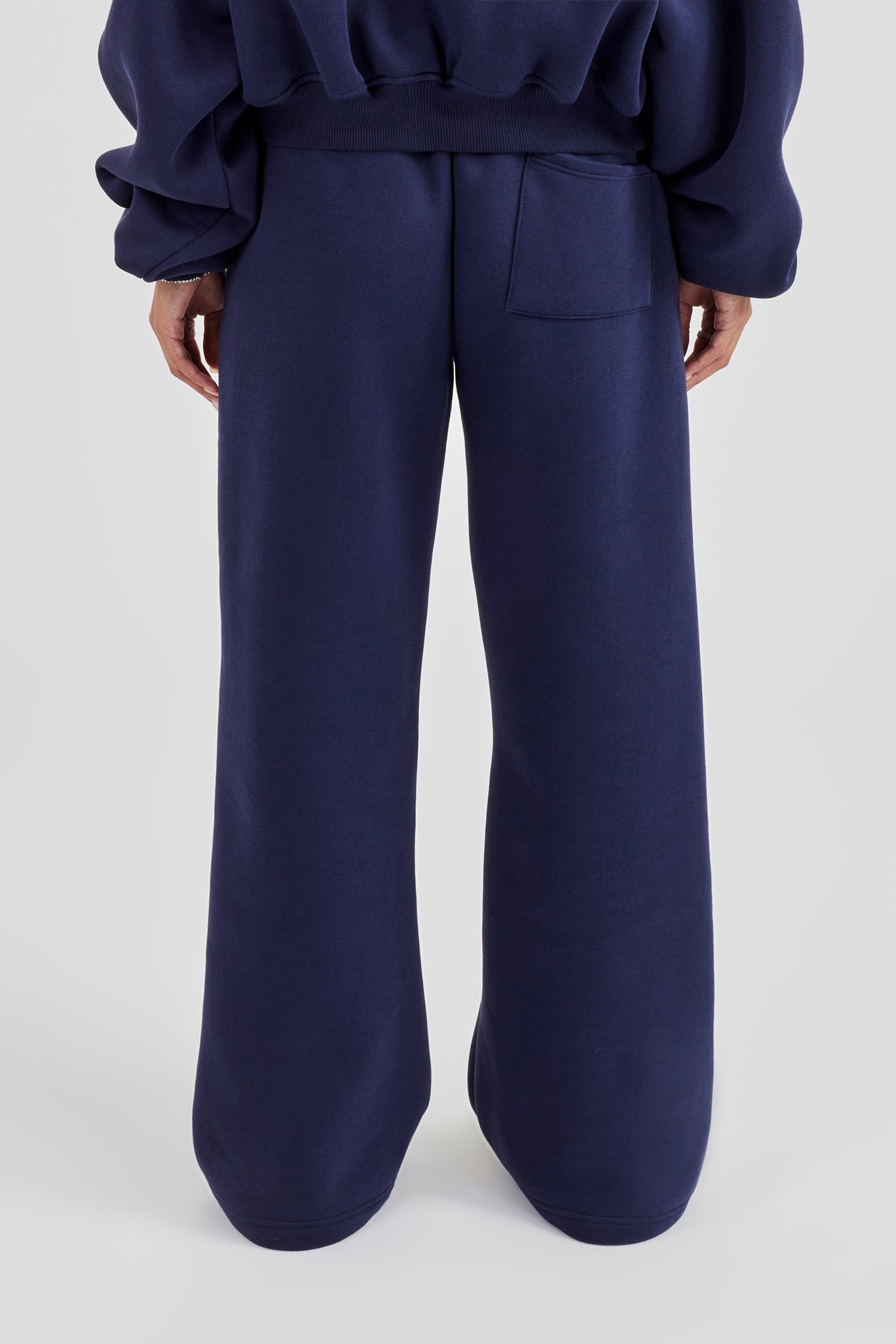 Logo Tab Wide Leg Jogger - Navy Blue