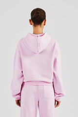 Boxy-Hoodie mit Glitzerapplikation - Pink