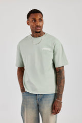 Regular Back Puff Print T-Shirt - Green