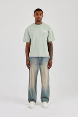 Regular Back Puff Print T-Shirt - Green