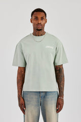 Regular Back Puff Print T-Shirt - Green