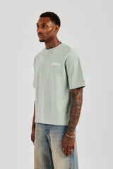 Regular Back Puff Print T-Shirt - Green