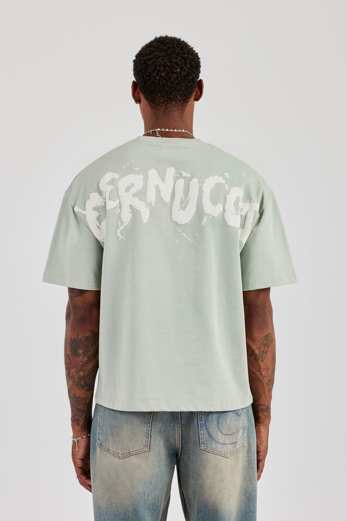 Regular Back Puff Print T-Shirt - Green