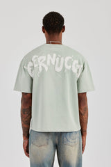 Regular Back Puff Print T-Shirt - Green