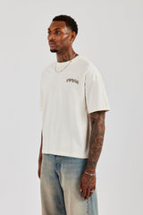 Regular Back Puff Print T-Shirt - Off White
