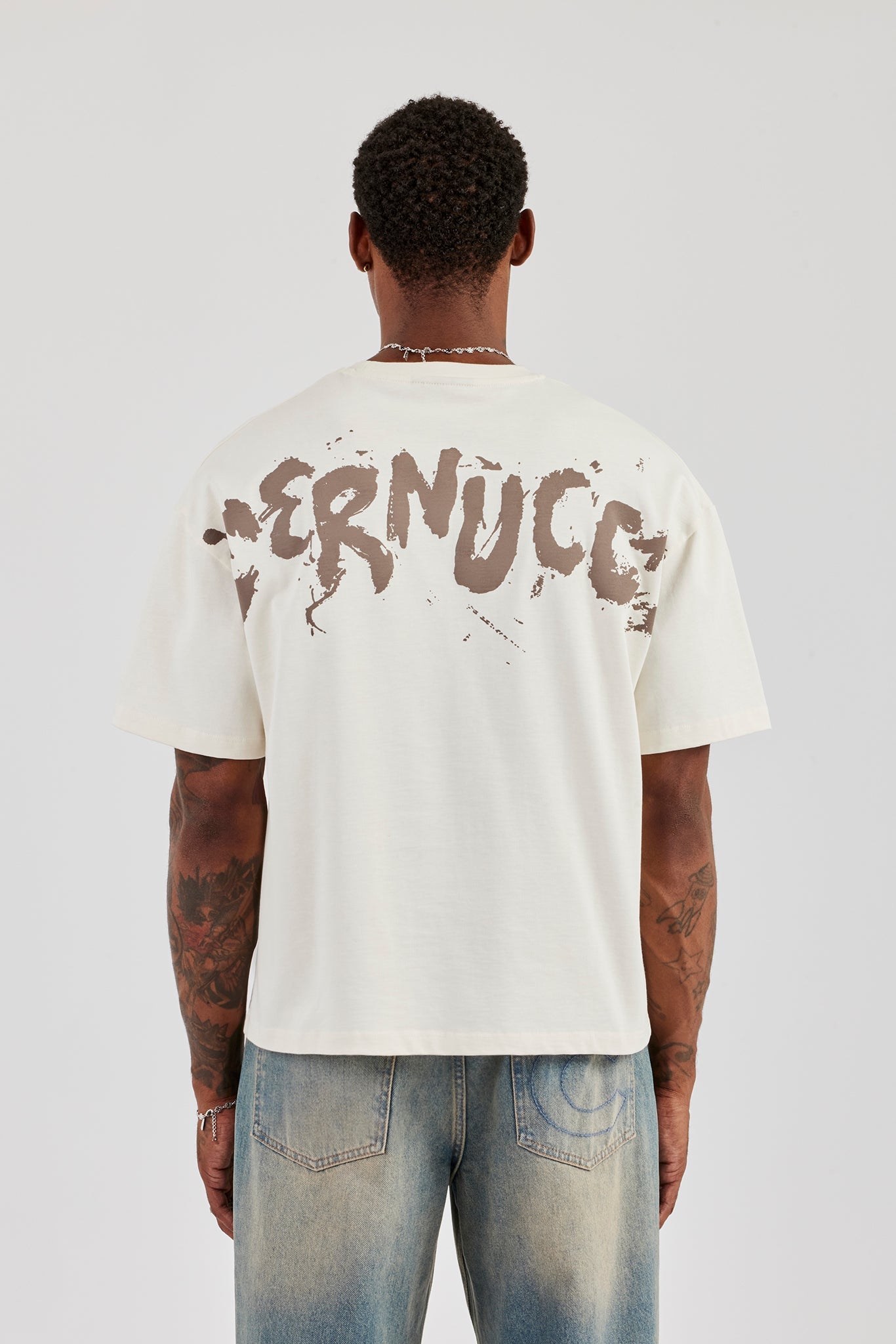 Regular Back Puff Print T-Shirt - Off White