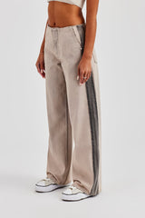 Panelled Baggy Jean - Washed Stone