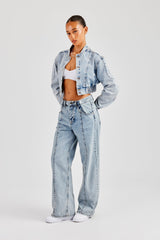Denim Bomber Jacket - Light Vintage