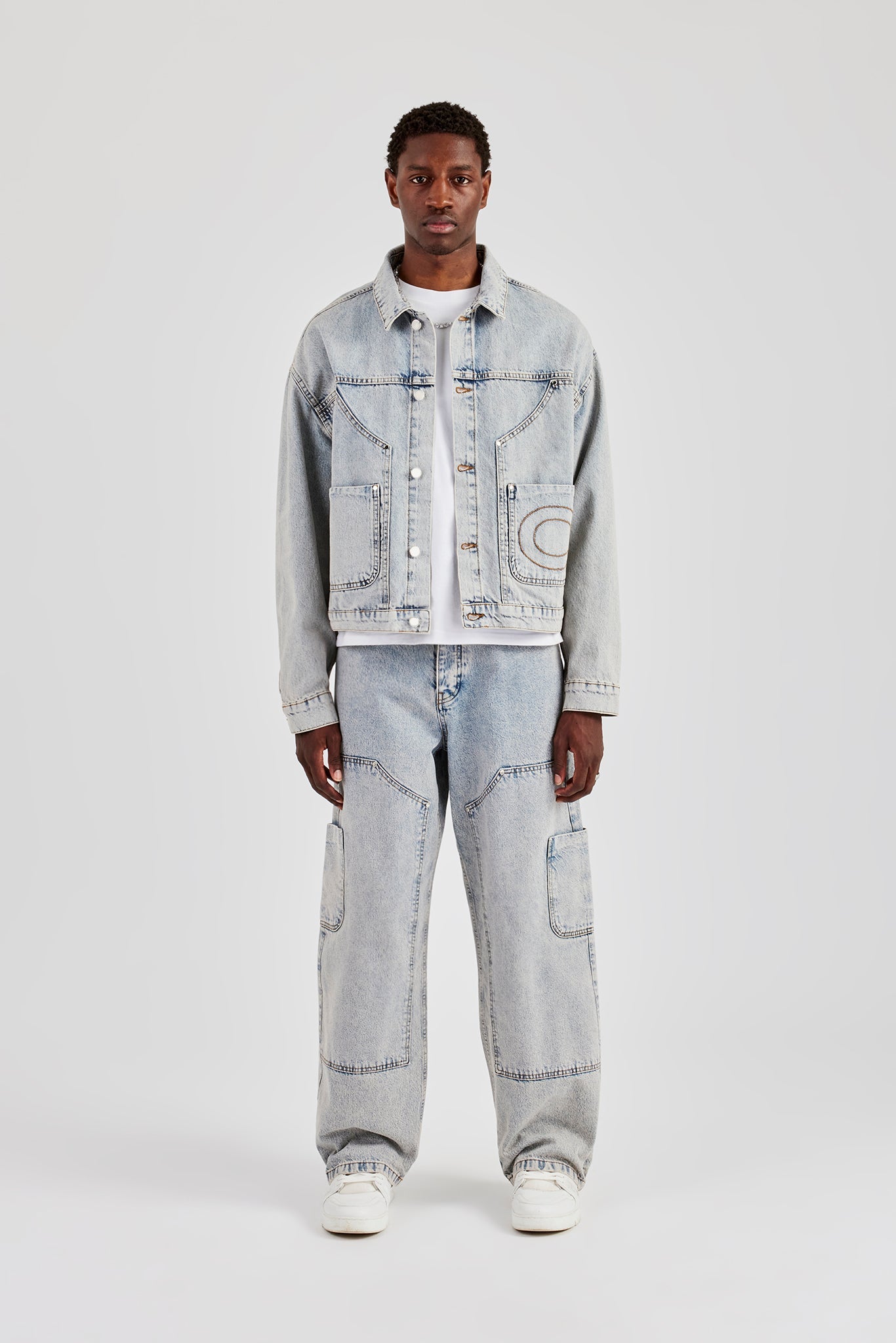 Carpenter Panel Denim Jacket & Baggy Detail Jean - Antique Wash
