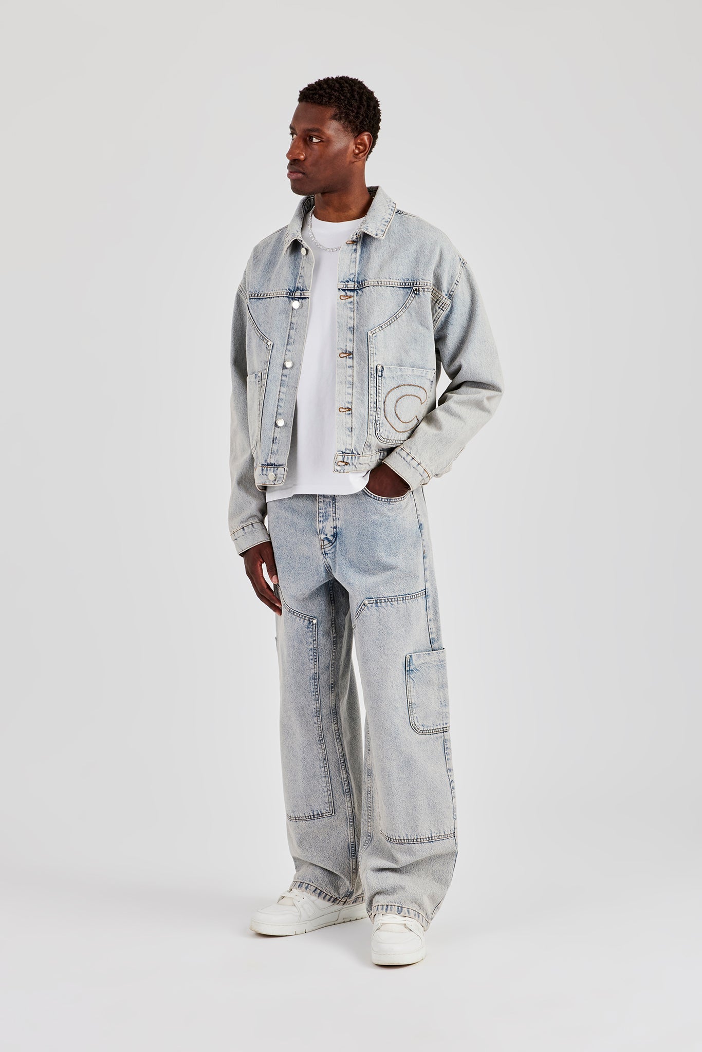 Baggy Carpenter Detail Jean - Antique Wash