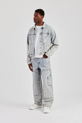 Baggy Carpenter Detail Jean - Antique Wash