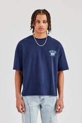 CNC 17 Boxy T-Shirt - Navy Blue