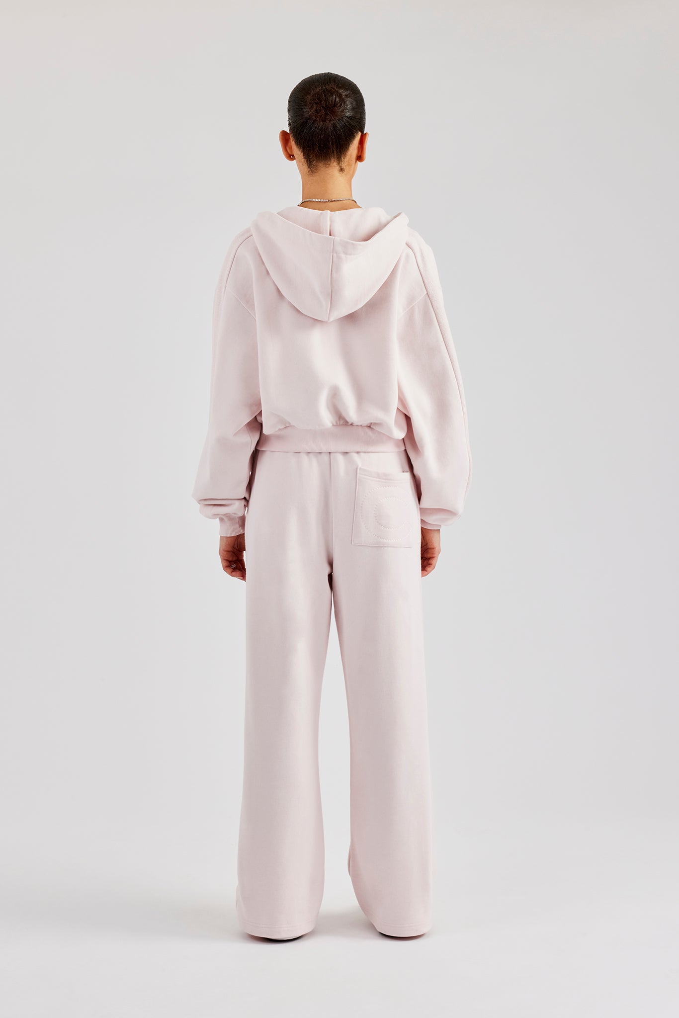 Boxy Zip Through Panelled Tracksuit - Pink