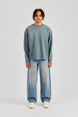 Washed Logo Long Sleeve T-Shirt - Grey
