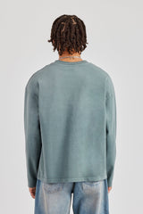Washed Logo Long Sleeve T-Shirt - Grey