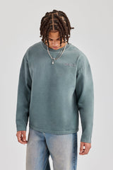Washed Logo Long Sleeve T-Shirt - Grey