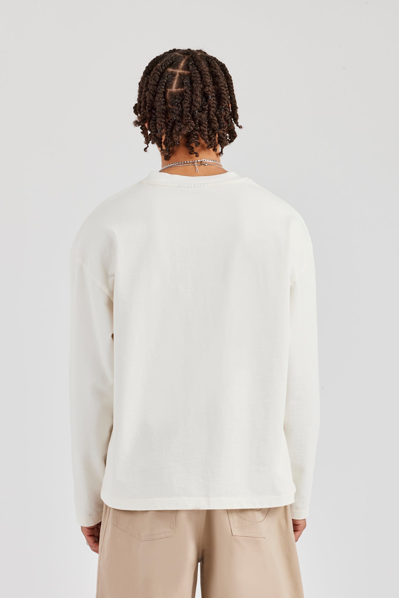 Washed Logo Long Sleeve T-Shirt - Stone