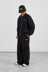 Jersey Embroidered Bomber & Jogger - Black