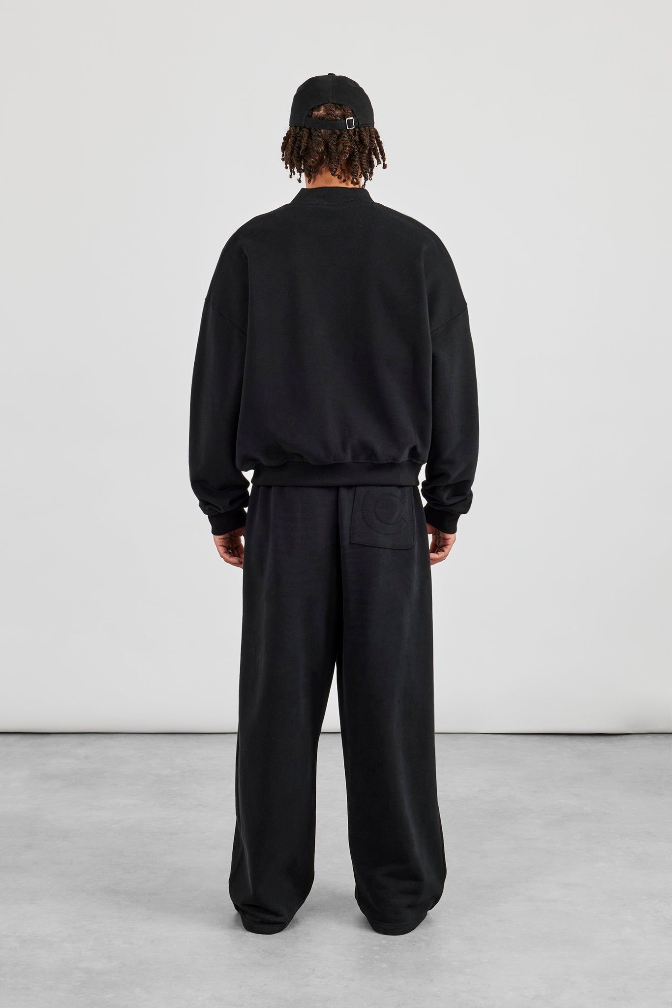 Jersey Embroidered Bomber & Jogger - Black