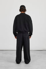 Jersey Embroidered Bomber & Jogger - Black