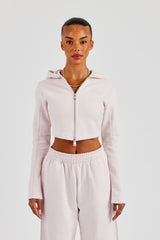 Fitted Reverse Loopback Hoodie - Light Pink