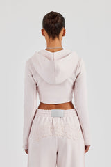Fitted Reverse Loopback Hoodie - Light Pink