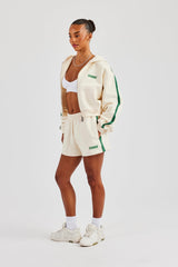 CCC Taping Boxy Zip Through Hoodie & Shorts - Off White